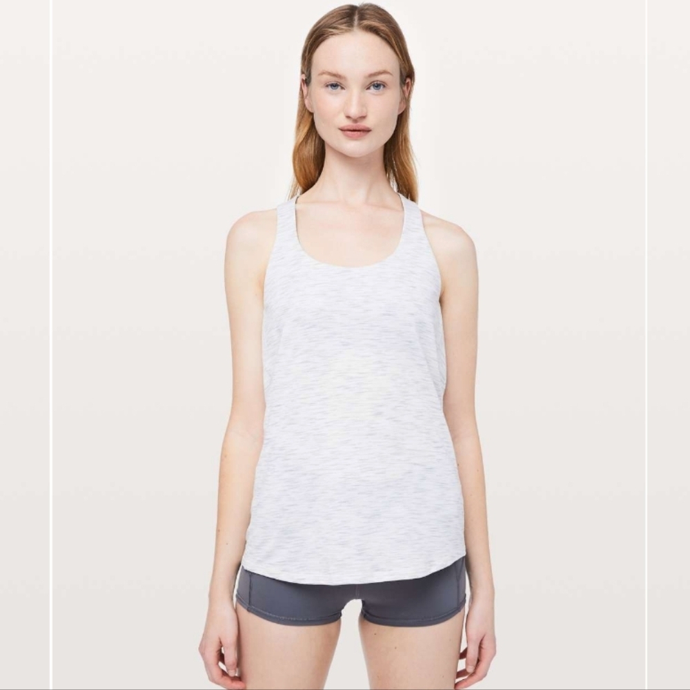 Lululemon Free To Be Serene Tank Size 10 Tiger Space Dye Black White / Deep Coal - Picture 2 of 7